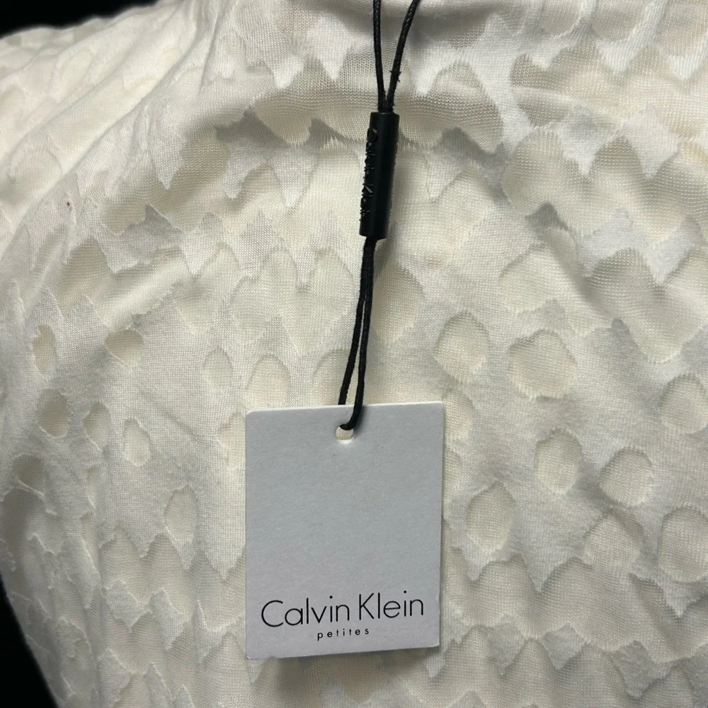 Calvin Klein NWT Burnout White Shift‎ Dress Size PL Beach Resort Vacation Summer - Picture 10 of 13
